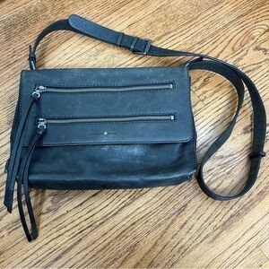 Treasure & Bond Gunmetal Distressed Leather Crossbody Bag